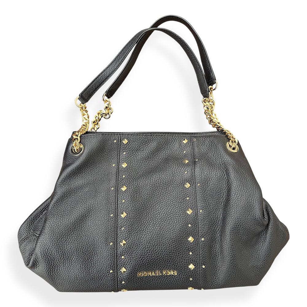 Michael Kors Jet Set Studded Leather Black Handbag | BRAND NEW - Picture 3 of 6